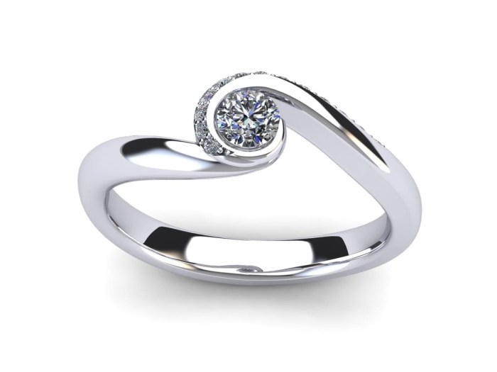 030 Twirl Diamond Engagement Ring 