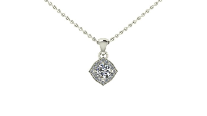 Pinched Cushion Diamond Necklace