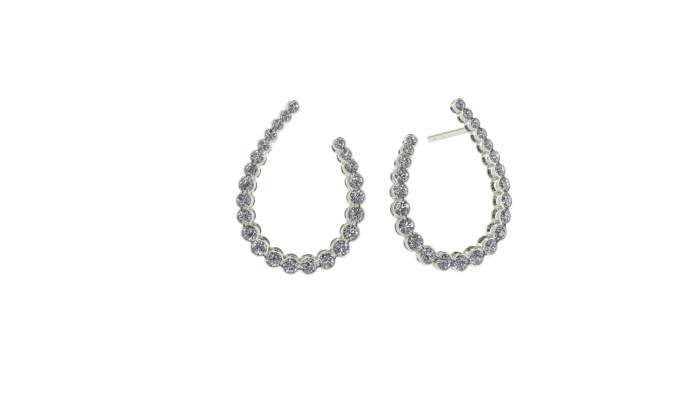 Bezel Set Curved Diamond Studs