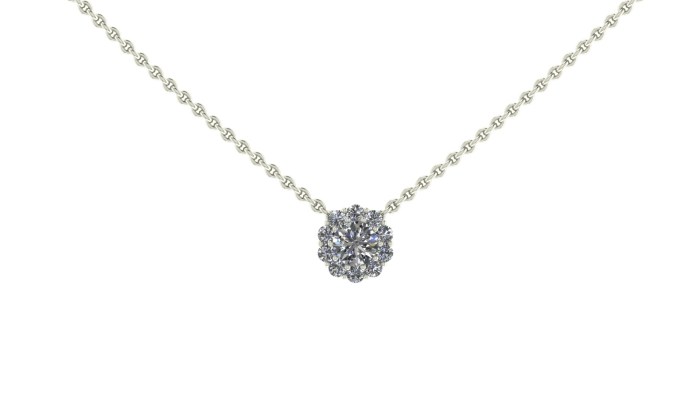 030 Vintage Diamond Cluster Necklace