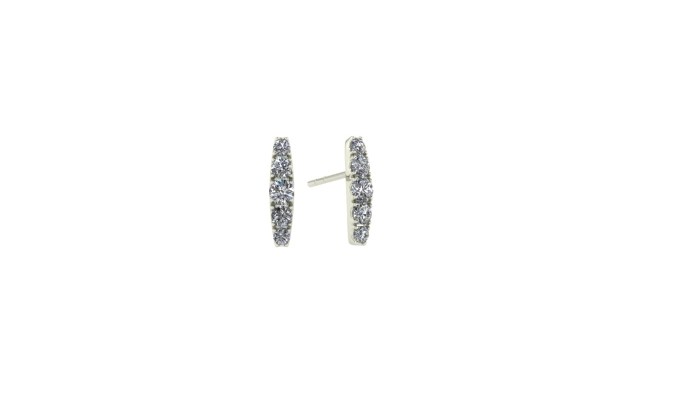 Stripe Diamond Stud Earrings