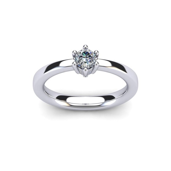 030 Contemporary Six Prong Engagement Ring
