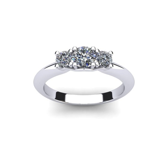 Brilliant Three Stone Engagement Ring