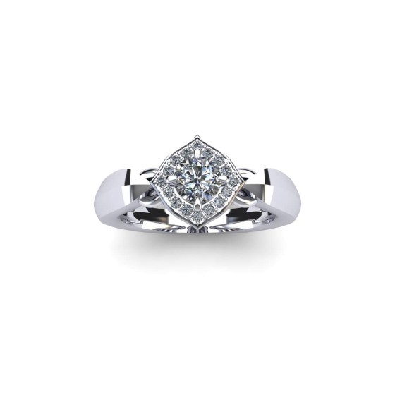 Pinched Cushion Engagement Ring
