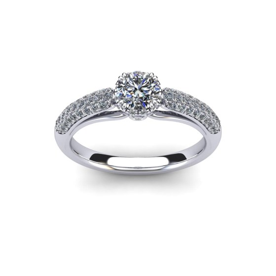 Modern Crown-Set Engagement Ring