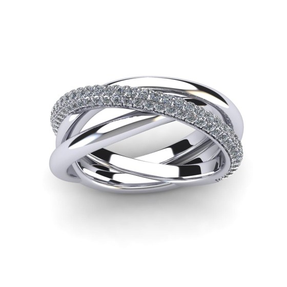 Twisted Single Arch Pavé Ring