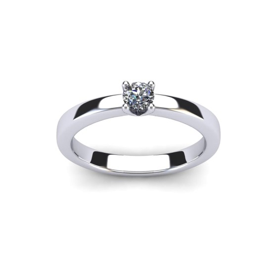 Solid V Prong Engagement Ring