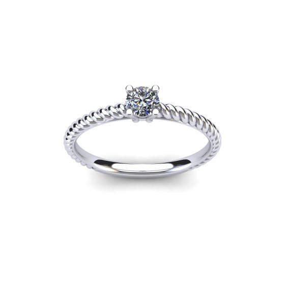 Cable Diamond Engagement Ring