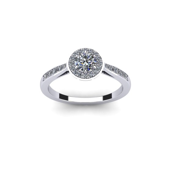030 Modern Halo Ring with Diamond Accent