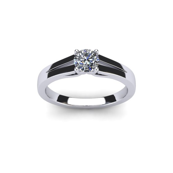 Open Shank Diamond Engagement Ring