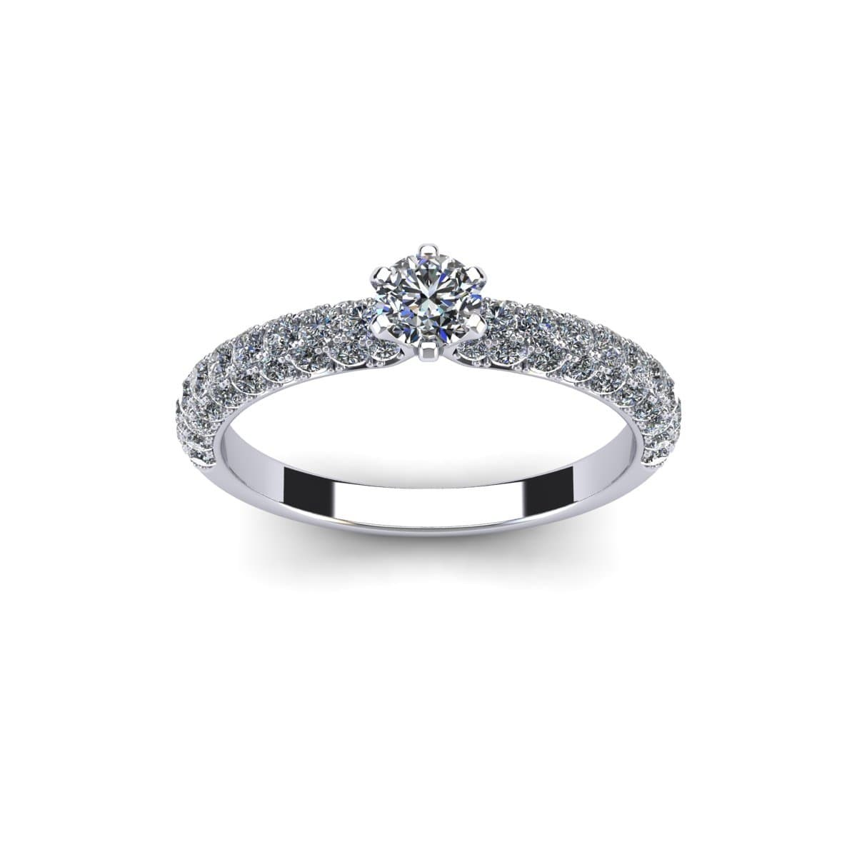 Six prong shop pave engagement ring