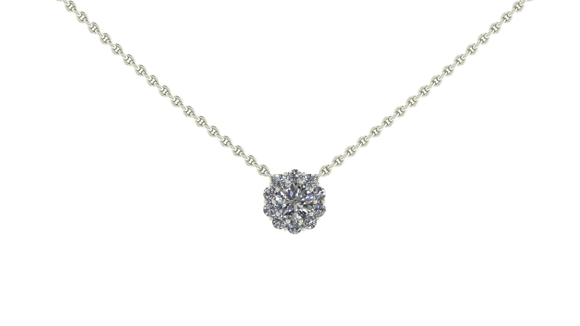 Bloomingdale's Diamond Cluster Round Pendant Necklace in 14K White Gold,  .35 ct. t.w. - 100% Exclusive | Bloomingdale's