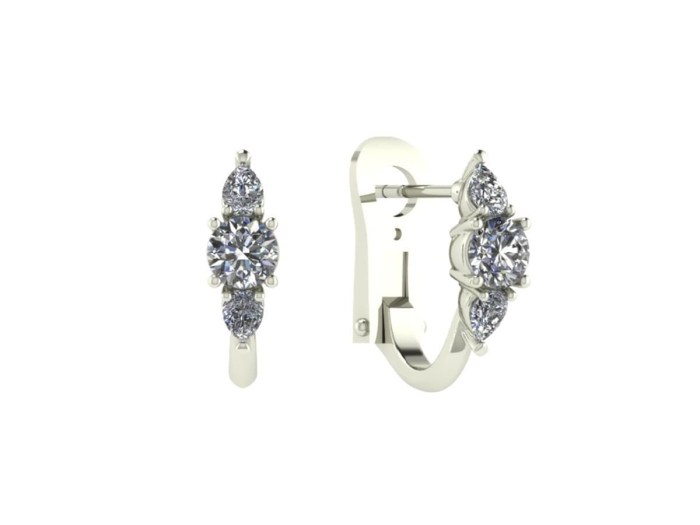 Classic Three Diamond Earrings