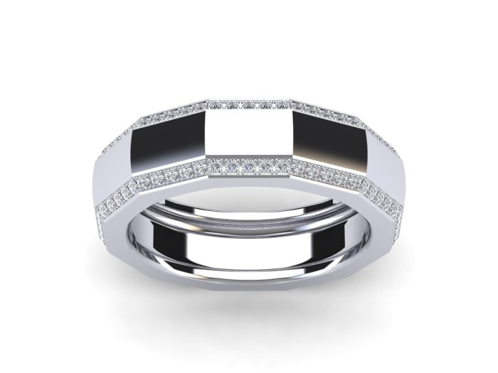 Faceted Diamond Band 